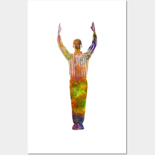 Soccer referee in watercolor Posters and Art